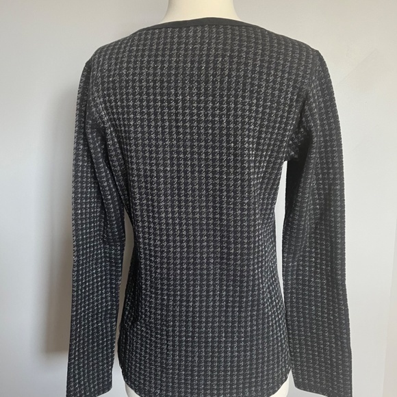 Scotch & Soda Houndstooth Dark Blue Casual Lurex Tee Buttons Cotton Sweater Top - Picture 4 of 10